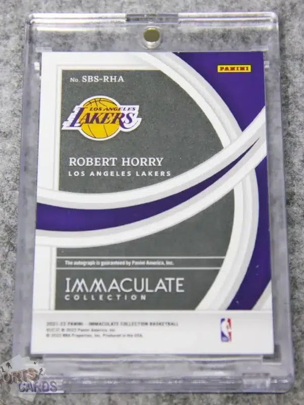 2021-22 Robert Horry #SBS-RHA Panini Immaculate Shadowbox Autograph /99-back