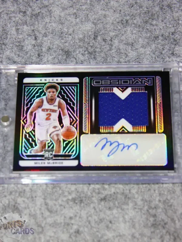 2021-22 Miles McBride #222 Panini Obsidian Jersey RC Auto /99-front