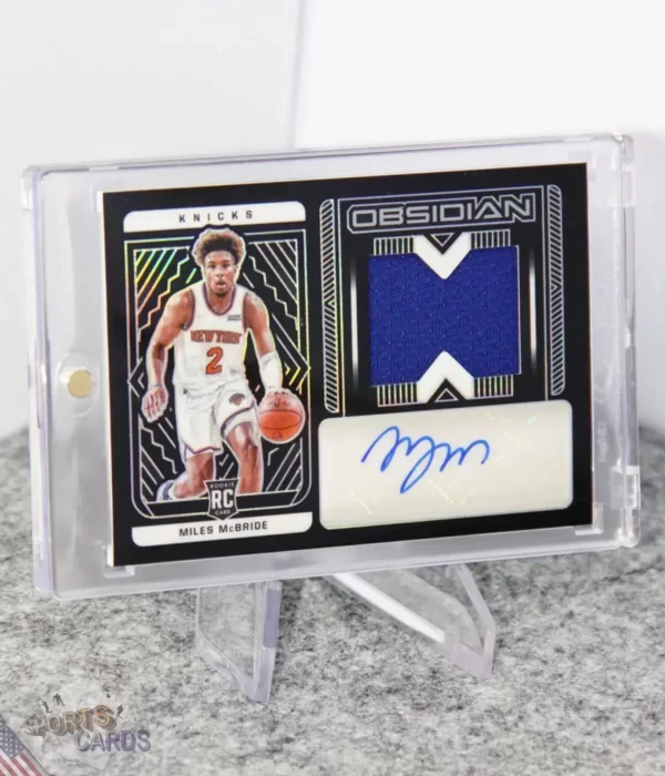 2021-22 Miles McBride #222 Panini Obsidian Jersey RC Auto /99-stand