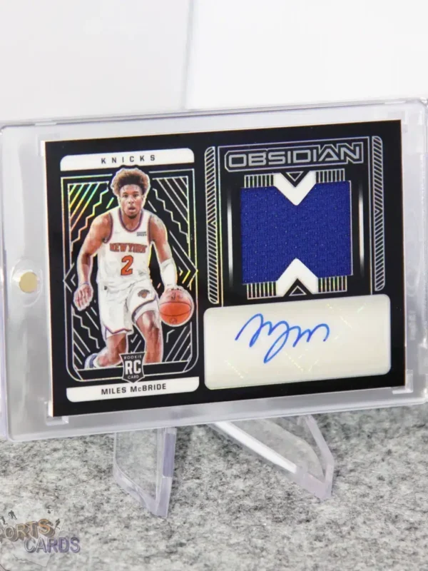 2021-22 Miles McBride #222 Panini Obsidian Jersey RC Auto /99-stand
