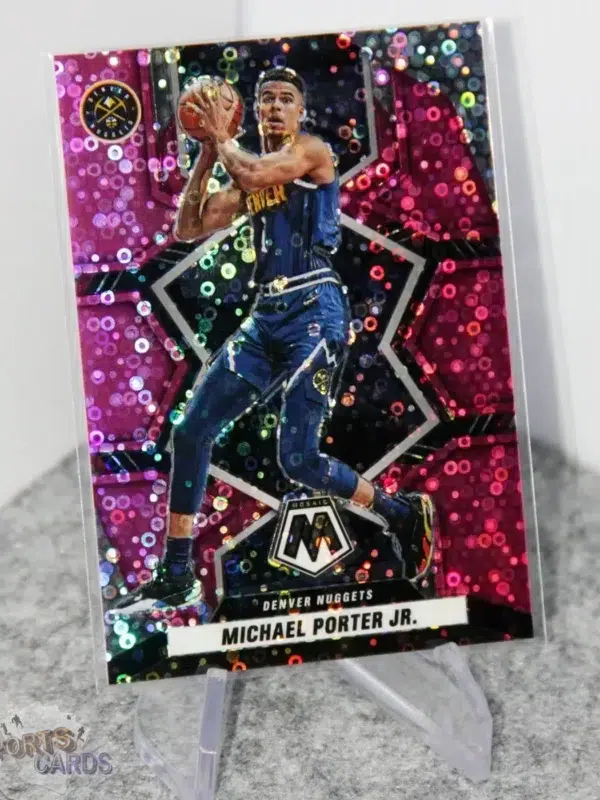 2021-22 Michael Porter Jr. #24 Panini Mosaic Fast Break Pink Disco Prizm /20 - Afbeelding 3