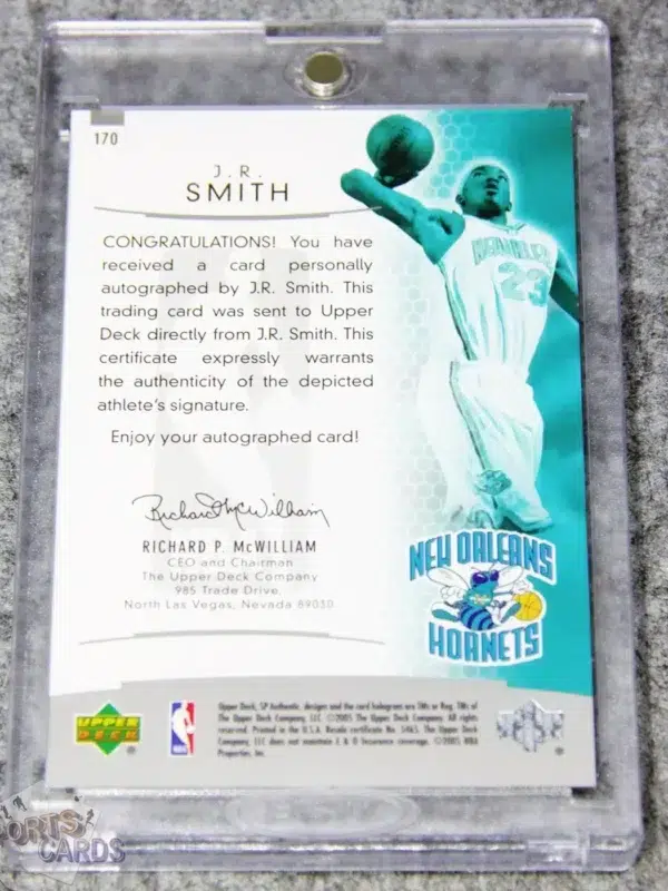 2005-06 J.R. Smith #170 Upper Deck SP Authentic Rookie Authentics RC Autograph /1499-back