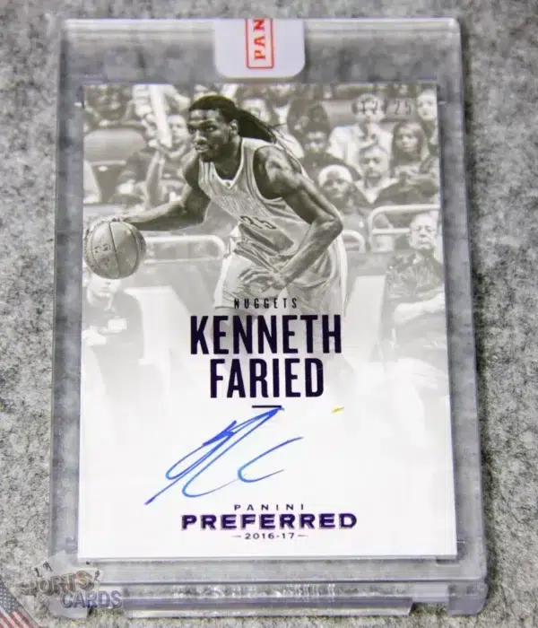 2016-17 Kenneth Faried #101 Panini Preferred Purple Auto /25