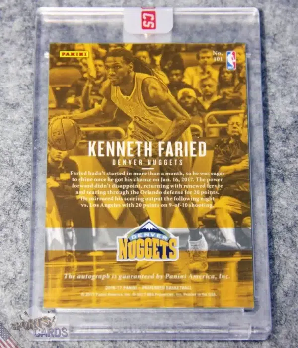 Alternative view of 2016-17 Kenneth Faried #101 Panini Preferred Purple Auto /25
