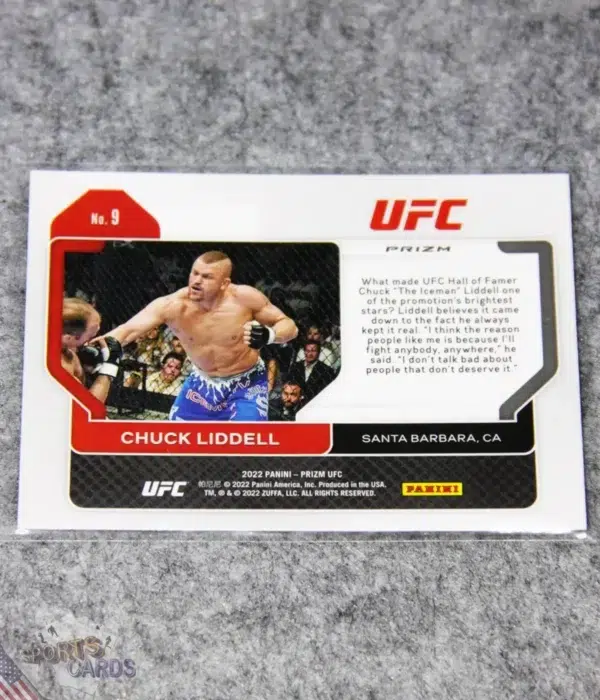 Alternative view of 2022 Chuck Liddell #9 Panini Prizm UFC Silver Prizm