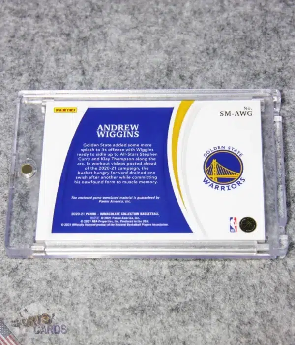 Alternative view of 2020-21 Andrew Wiggins #SM-AWG Panini Immaculate Standout Memorabilia /99