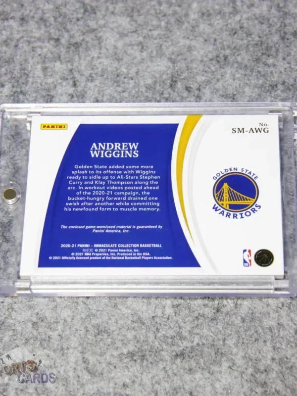 2020-21 Andrew Wiggins #SM-AWG Panini Immaculate Standout Memorabilia /99-back