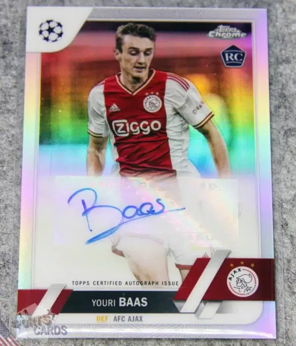 2022-23 Youri Baas #CA-YB Topps Chrome UEFA Champions League Certified Autograph Issue RC