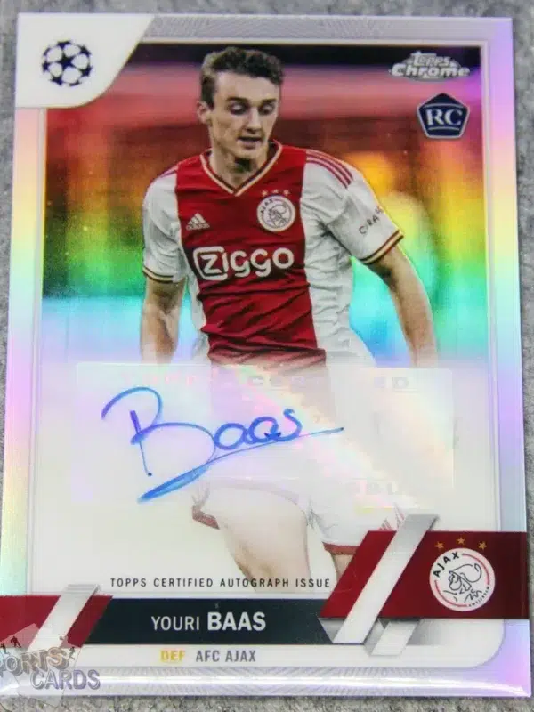 2022-23 Youri Baas #CA-YB Topps Chrome UEFA Champions League Certified Autograph Issue RC-front
