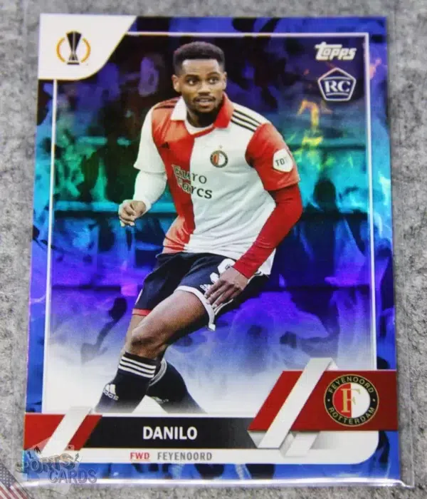 2022-23 Danilo #13 Topps UEFA Europa League Blue Inferno Foil Refractor RC /125