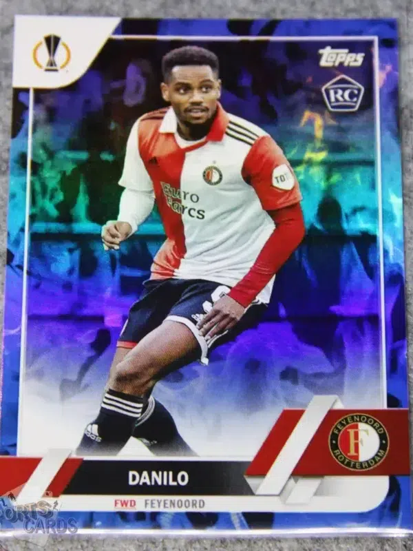 2022-23 Danilo #13 Topps UEFA Europa League Blue Inferno Foil Refractor RC /125-front