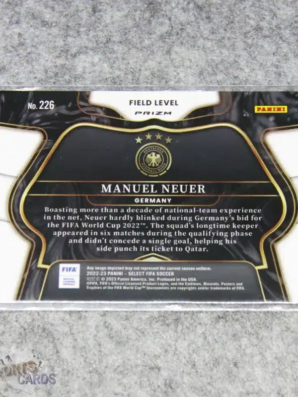 2022-23 Manuel Neuer #226 Panini Select Field Level Multi Color Prizm-back