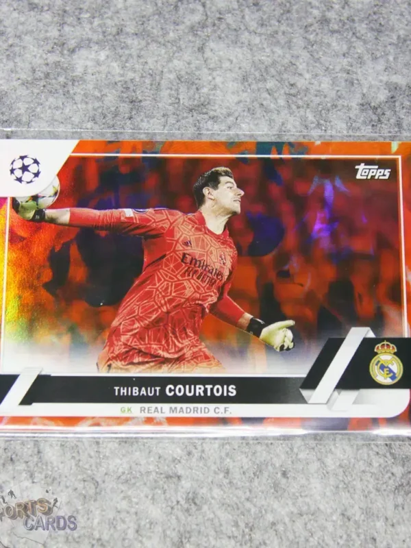 2022-23 Thibaut Courtois #63 Topps UEFA Champions League Inferno Foil Refractor-front