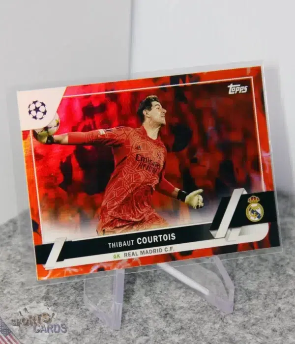 2022-23 Thibaut Courtois #63 Topps UEFA Champions League Inferno Foil Refractor-stand