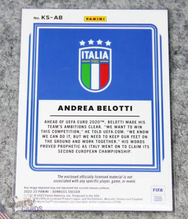 Alternative view of 2022-23 Andrea Belotti #KS-AB Panini Donruss FIFA Kit Series