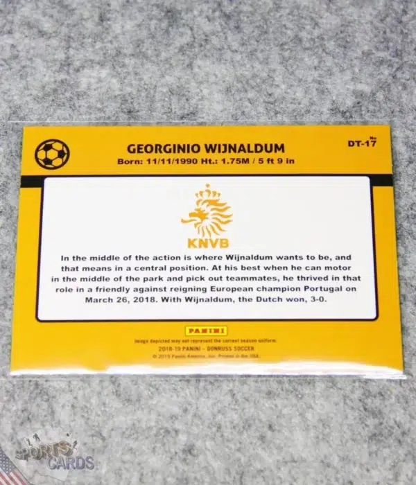 Alternative view of 2018-19 Georginio Wijnaldum #DT-17 Panini Donruss