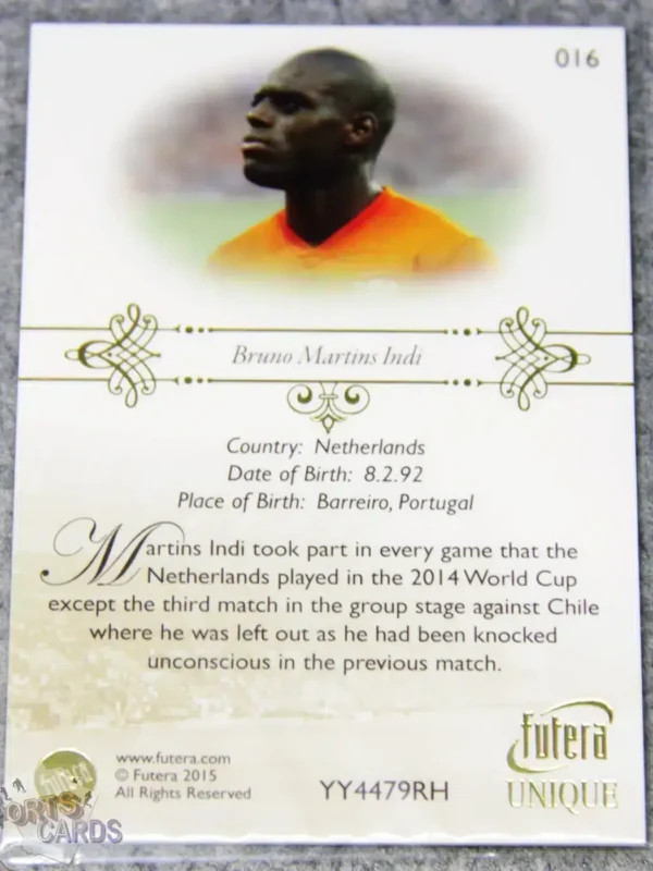 2015 Bruno Martins Indi #16 Futera Unique-back
