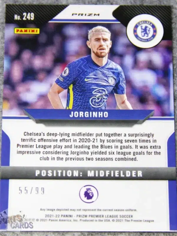 2021-22 Jorginho #249 Panini Prizm Premier League Purple Prizm /99-back