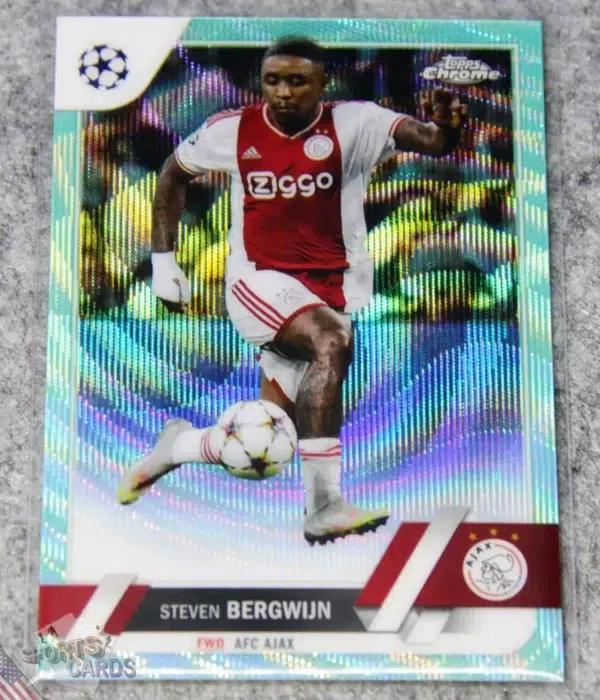 2022-23 Steven Bergwijn #176 Topps Chrome UEFA Champions League Aqua Wave Refractor /199