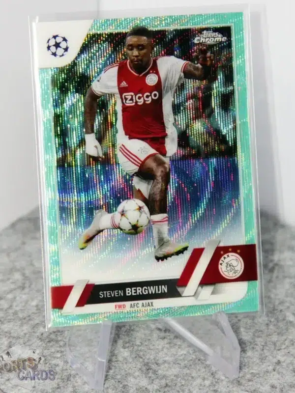 2022-23 Steven Bergwijn #176 Topps Chrome UEFA Champions League Aqua Wave Refractor /199-stand