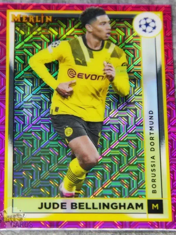 2022-23 Jude Bellingham #29 Topps Merlin UEFA Champions League Pink Mojo Refractor /275-front