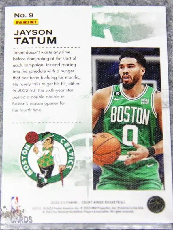 Alternative view of 2022-23 Jayson Tatum #9 Panini Court Kings Double Exposure