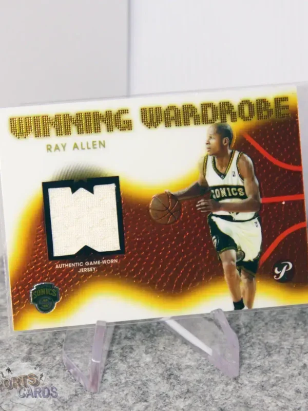 2004-05 Ray Allen #WW-RA Topps Pristine Winning Wardrobe Game Worn Jersey-stand