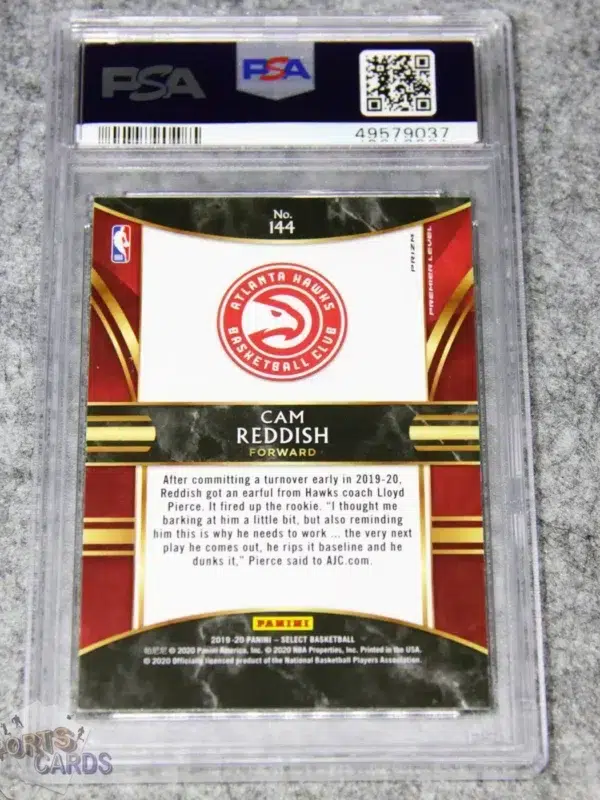 Alternative view of 2019-20 Cam Reddish #144 Panini Select Silver Prizm RC PSA 9 MINT
