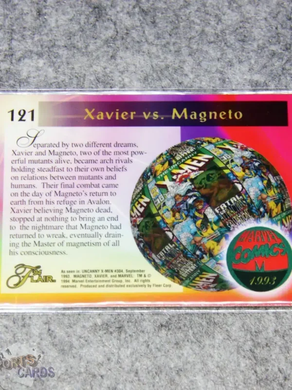 Alternative view of 1994 Xavier vs Magneto #121 Fleer Marvel Flair '94