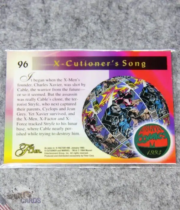 Alternative view of 1994 Stryfe #96 Fleer Marvel Flair '94 X-Cutioner's Song