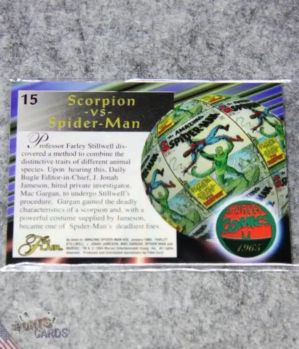 Alternative view of 1994 Scorpion vs Spider-Man #15 Fleer Marvel Flair '94