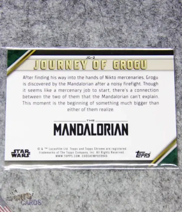 Alternative view of 2023 Journey of Grogu #JG-2 Topps Chrome Star Wars Meeting the Mandalorian
