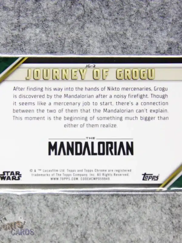 2023 Journey of Grogu #JG-2 Topps Chrome Star Wars Meeting the Mandalorian-back
