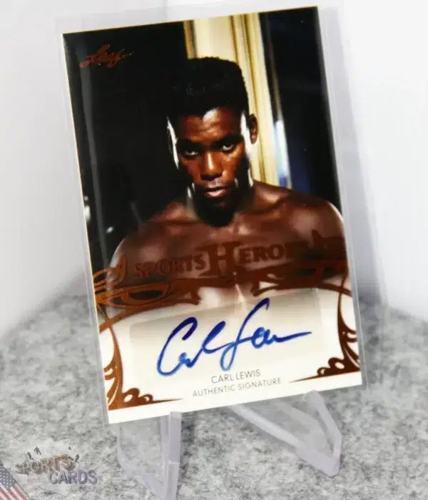 2013 Carl Lewis #BA-CL1 Leaf Sports Hero's Authentic Signature-stand