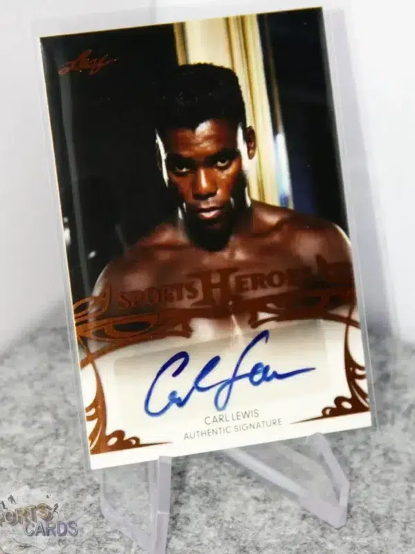 2013 Carl Lewis #BA-CL1 Leaf Sports Hero's Authentic Signature-stand