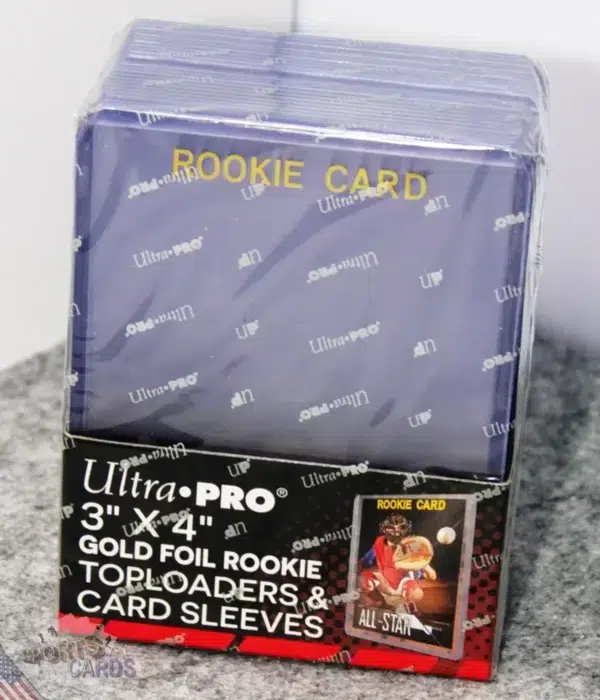Ultra PRO Rookie Gold Toploaders 3" x 4" 35pt & Card Sleeves Combo-front