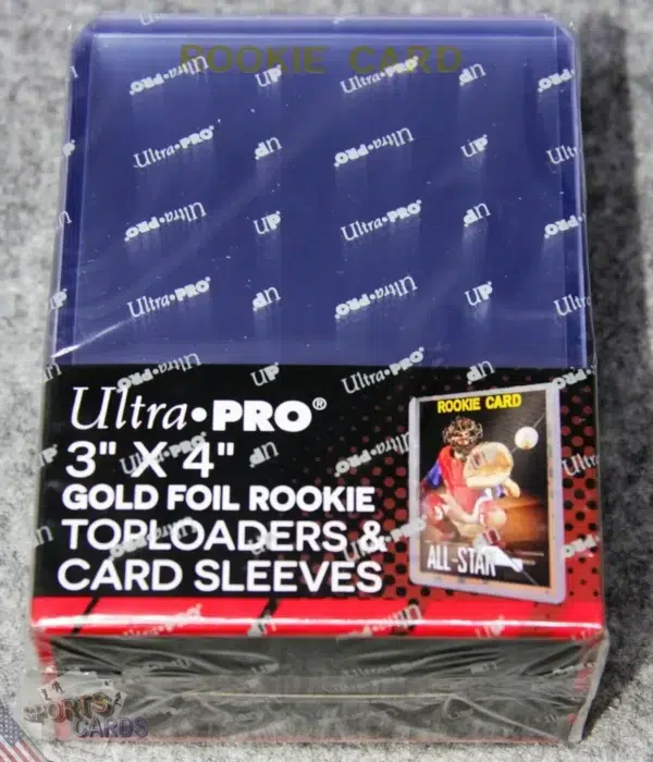Ultra PRO Rookie Gold Toploaders 3" x 4" 35pt & Card Sleeves Combo-back