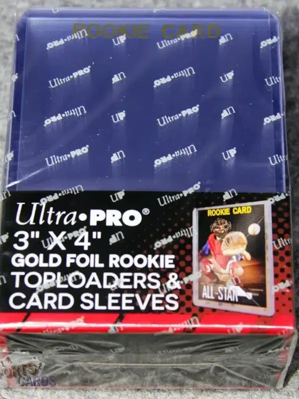 Ultra PRO Rookie Gold Toploaders 3" x 4" 35pt & Card Sleeves Combo-back