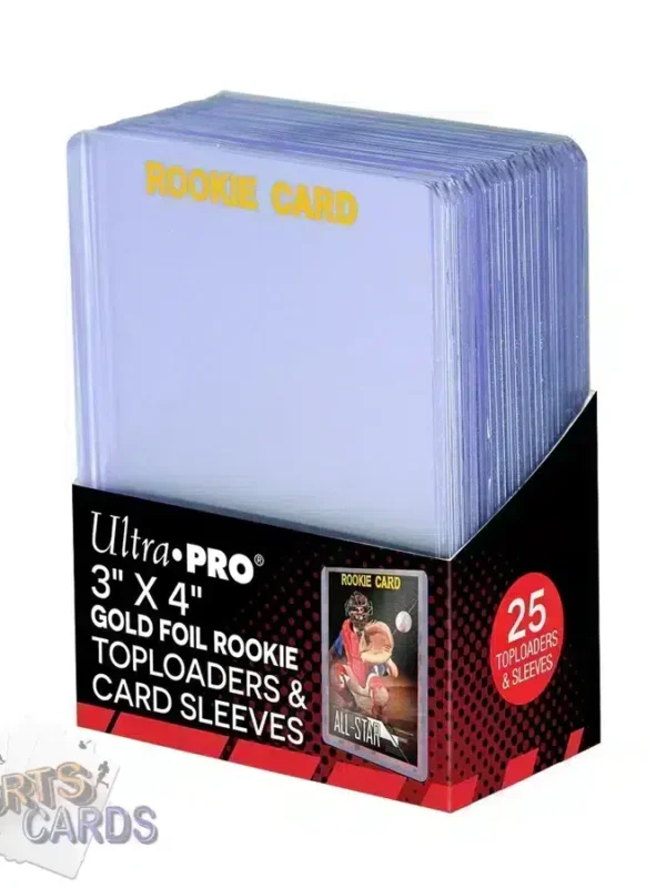 Ultra PRO Rookie Gold Toploaders 3" x 4" 35pt & Card Sleeves Combo-stand