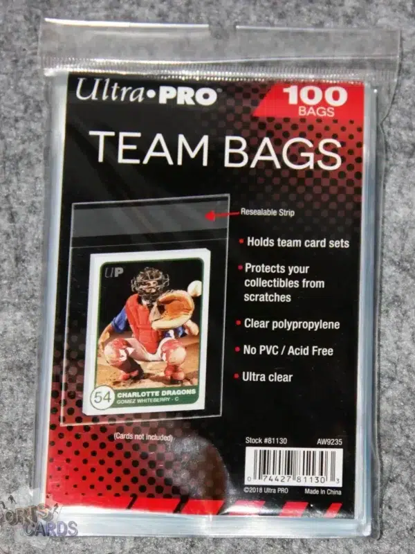 Ultra PRO Team Bags Resealable Sleeves-front