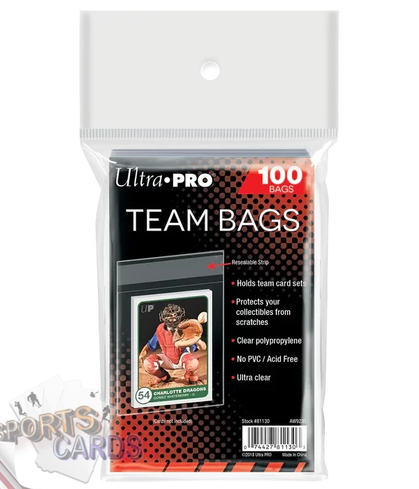 Ultra PRO Team Bags Resealable Sleeves-back