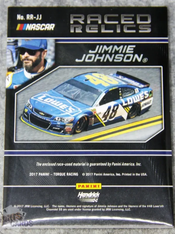 2022 Jimmie Johnson #RR-JJ Panini Nascar Torque Raced Relics /499-back
