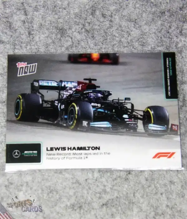 2021 Lewis Hamilton #1 Topps Now F1 Most Laps Led in F1 History
