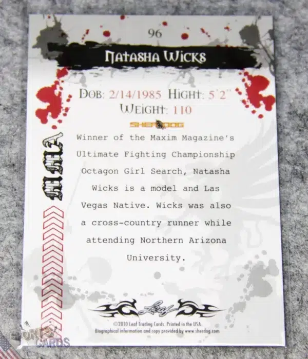2010 Natasha Wicks #96 Leaf MMA-back