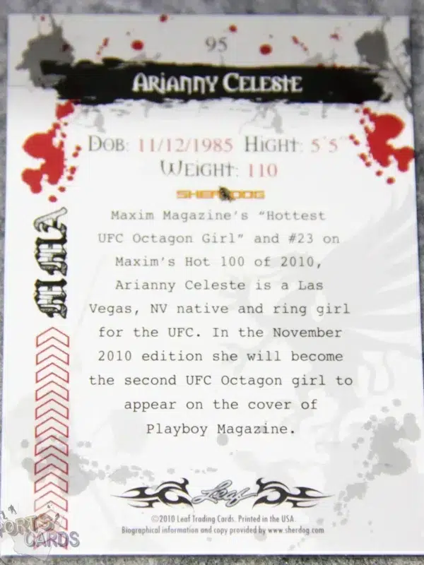 2010 Arianny Celeste #95 Leaf MMA-back