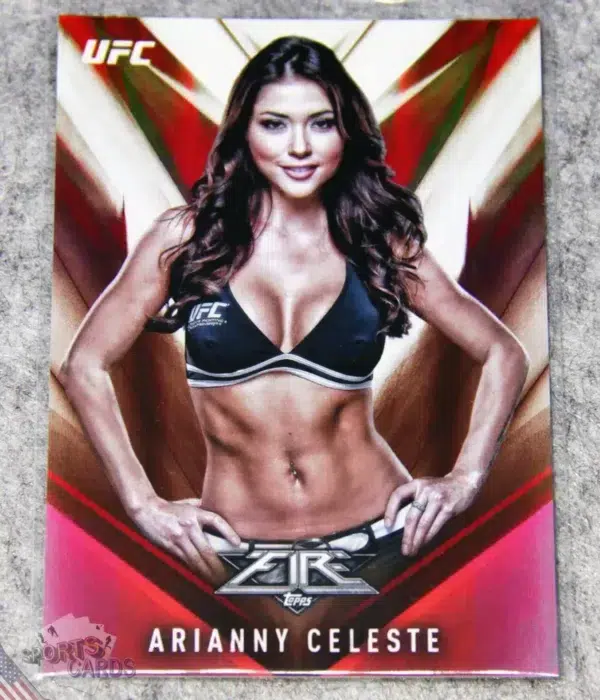 2017 Arianny Celeste #18 Topps UFC Fire Octagon Girl Red Refractor /142