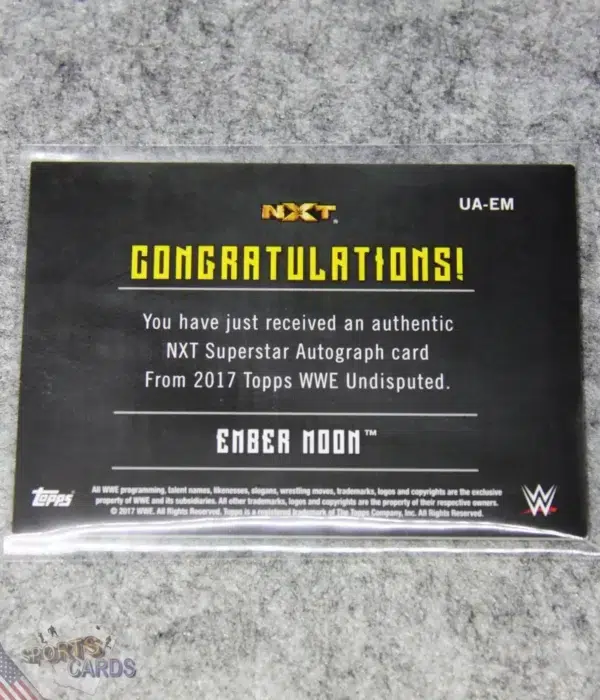 2017 Ember Moon #UA-EM Topps WWE Undisputed Athena NXT Superstar Autograph /99-back