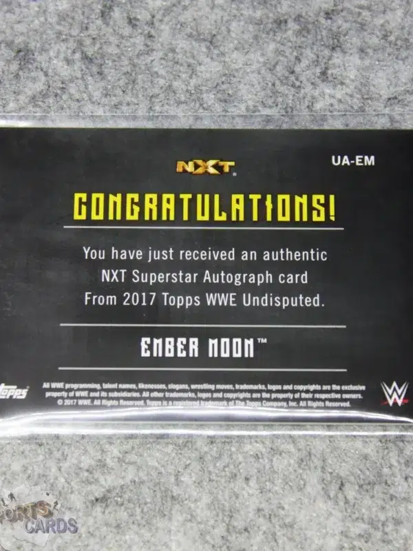 2017 Ember Moon #UA-EM Topps WWE Undisputed Athena NXT Superstar Autograph /99-back