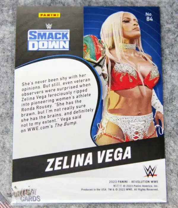Alternative view of 2023 Zelina Vega #84 Panini Revolution WWE Smack Down Fractal