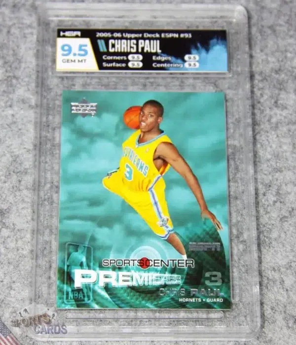 2005-06 Chris Paul #93 Upper Deck ESPN SportsCenter Premieres RC HGA 9.5 POP 2-front